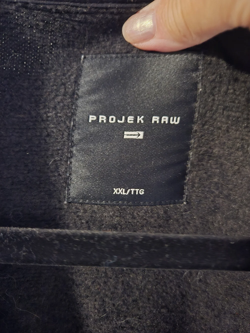 Projek Raw Black Overshirt  Fleece Lined Jacket Sz 2XL